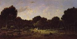 Theodore Rousseau Clearing in a High Forest,Forest of Fontainebleau(The Cart) Spain oil painting art